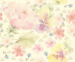 painterly flowers on a pale yellow wallpaper